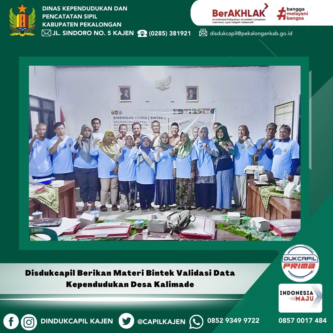 Disdukcapil Berikan Materi Bintek Validasi Data Kependudukan Desa Kalimade