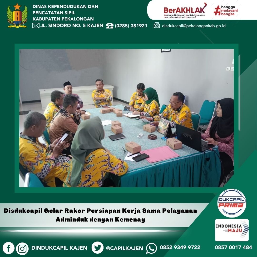 Disdukcapil Gelar Rakor Persiapan Kerja Sama Pelayanan Adminduk dengan Kemenag
