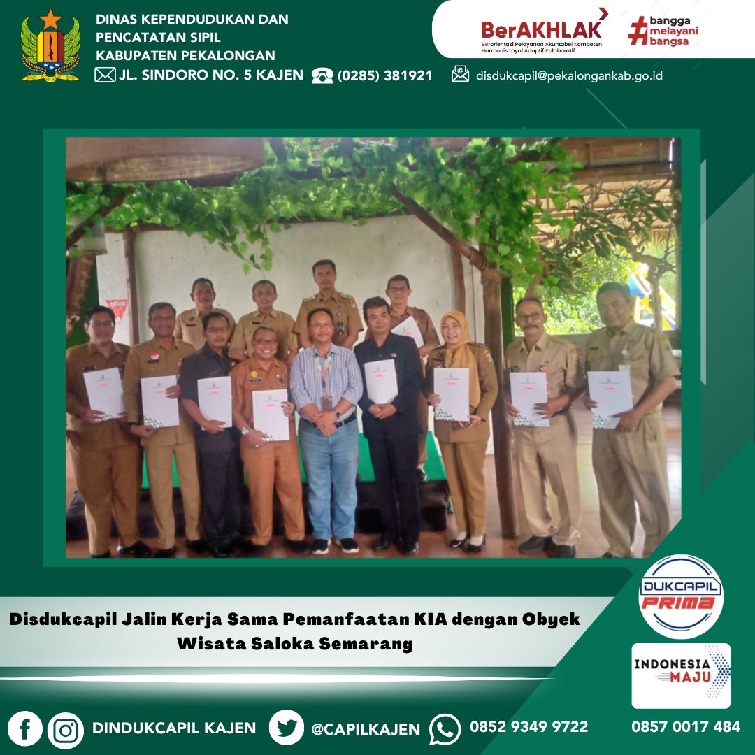 Disdukcapil Jalin Kerja Sama Pemanfaatan KIA dengan Obyek Wisata Saloka Semarang