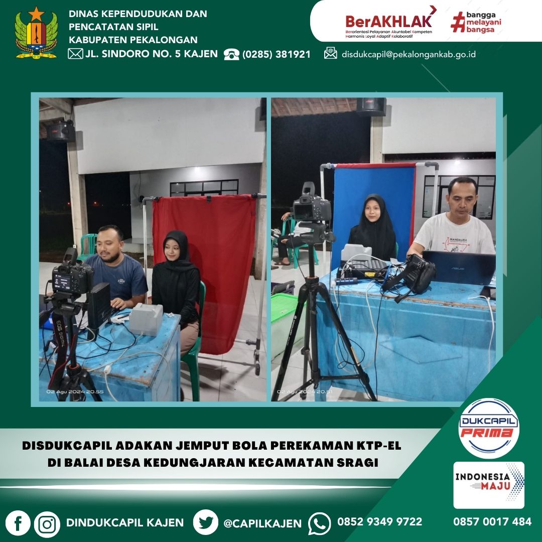 Disdukcapil adakan Jemput Bola Perekaman KTP-el di Balai Desa Kedungjaran Kecamatan Sragi