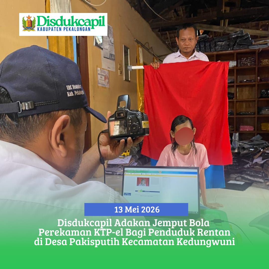 Disdukcapil Adakan Jemput Bola Perekaman KTP-el bagi Penduduk Rentan di Desa Pakisputih Kecamatan Kedungwuni