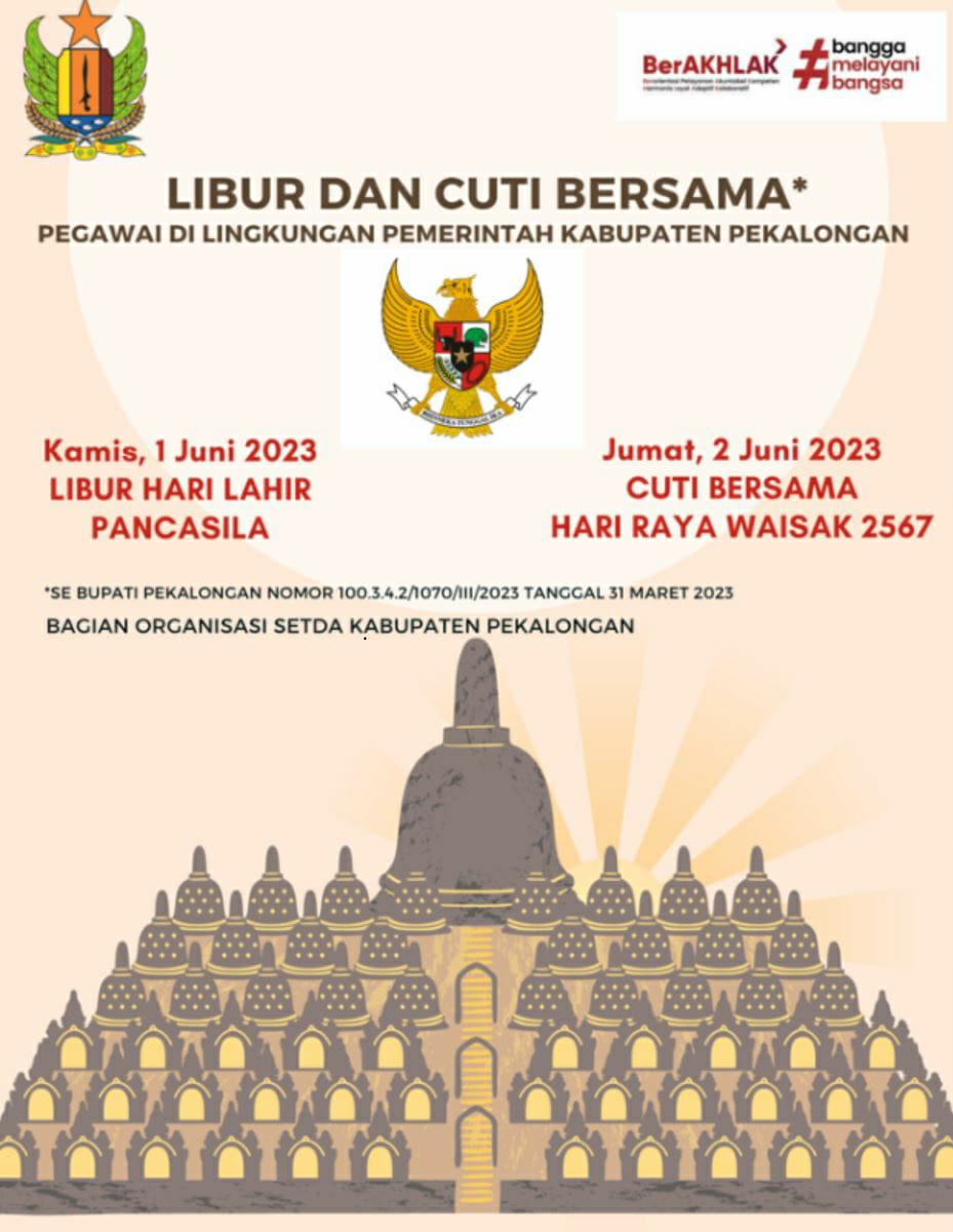 Pengumuman Libur Hari Pancasila dan Cuti Bersama Hari Raya Waisak 2023