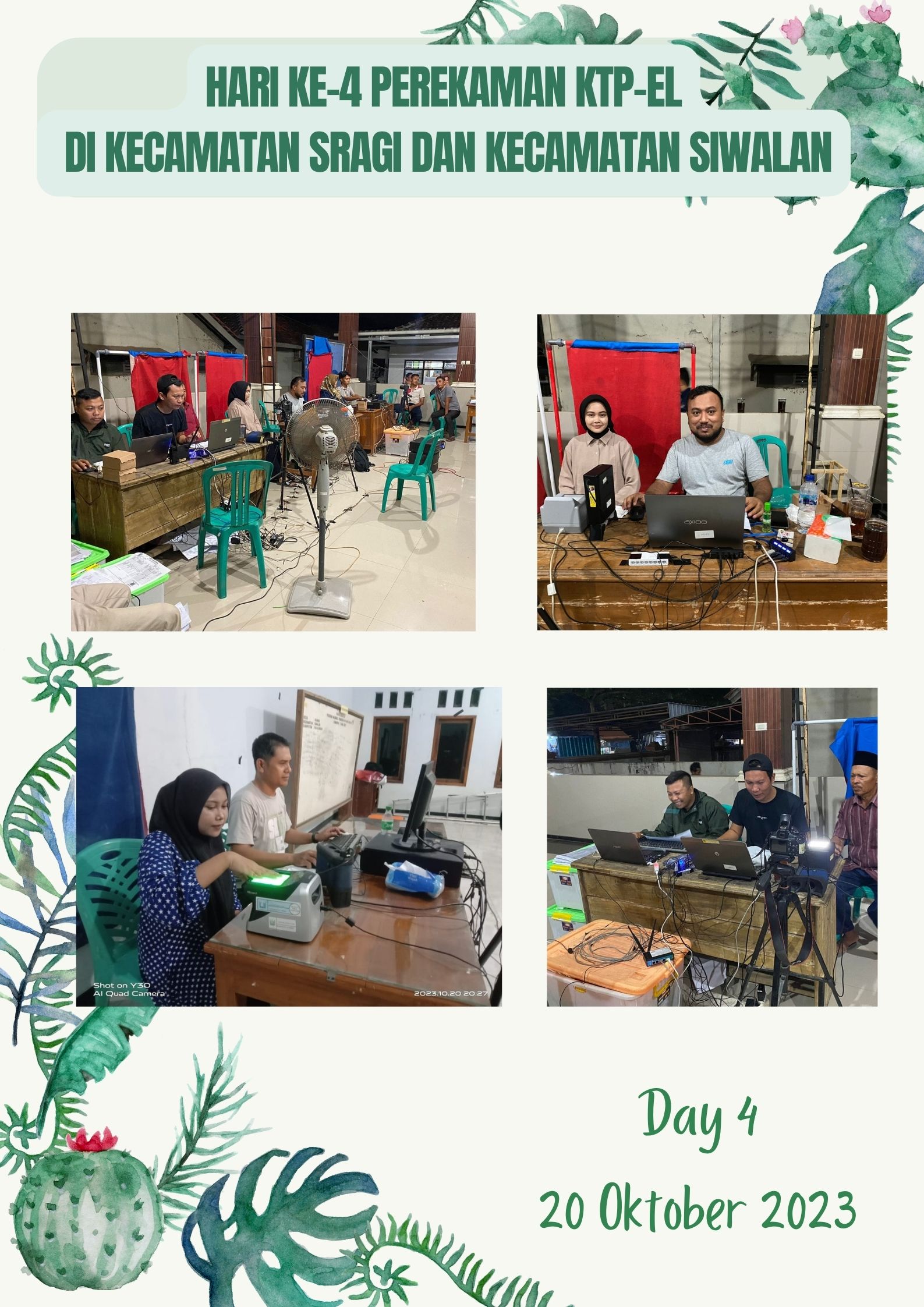 Hari Ke-4 Perekaman KTP-el di Kecamatan Sragi dan Kecamatan Siwalan