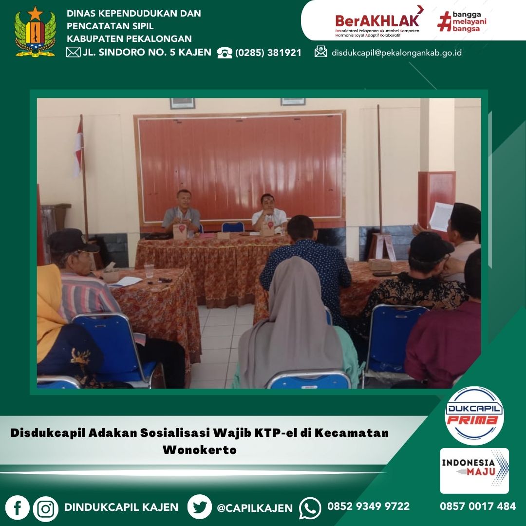 Disdukcapil Adakan Sosialisasi Wajib KTP-el di Kecamatan Wonokerto
